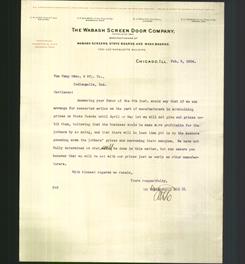 Letterhead - The Wabash Screen Door Company