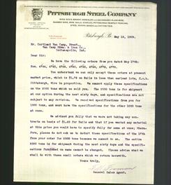 Letterhead - Pittsburgh Steel Company
