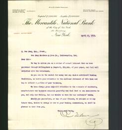 Letterhead - The Mercantile National Bank