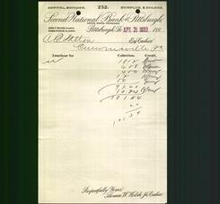 Bank Letterhead - Second National Bank of Pittsburgh