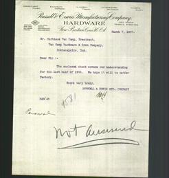 Letterhead - Russell & Erwin Manufacturing Co.