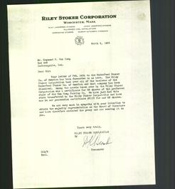 Letterhead - Riley Stoker Corporation