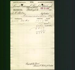 Bank Letterhead - Second National Bank of Pittsburgh