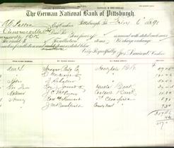 Bank Letterhead - German National Bank of Pittsburgh