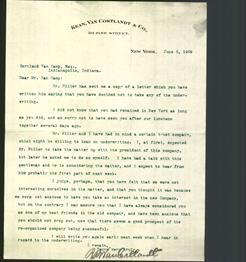 Letterhead - Kean, Van Cortlandt & Co.