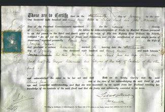 Deed by Married Women - Sarah Jane Iredale-Original Ancestry