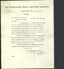 Letterhead - The Youngstown Sheet and Tube Company