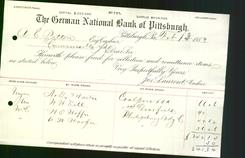 Bank Letterhead - German National Bank of Pittsburgh