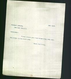 Letter - Waldorf, Astoria