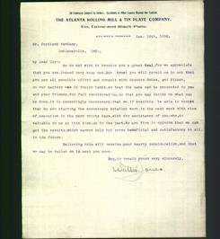 Letterhead - The Atlanta Rolling Mill & Tin Plate Company