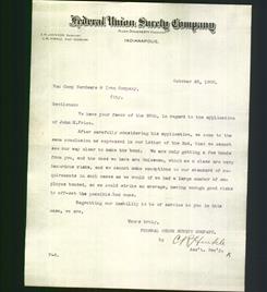 Letterhead - Federal Union Surety Company