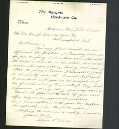 Letterhead - The Marquis Hardware Co.