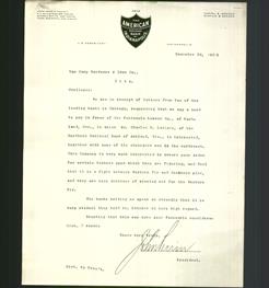 Letterhead - The American National Bank of Indianapolis