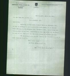 Letterhead - American Steel & Wire Co.