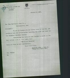 Letterhead - American Steel & Wire Co.