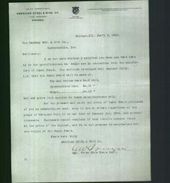 Letterhead - American Steel & Wire Co.