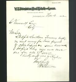 Letterhead - W.E. Stevenson, Real Estate and Loans