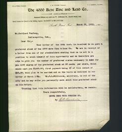 Letterhead - The 4000 Acre Zinc and Lead Co.
