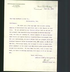 Letterhead - American Sheet & Tin Plate Company