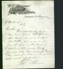 Letterhead - W.E. Stevenson Real Estate and Loans