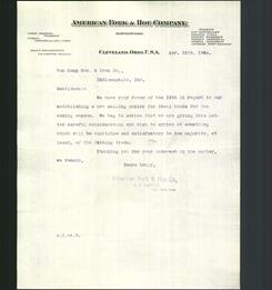 Letterhead - American Fork & Hoe Company