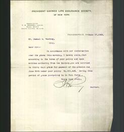 Letterhead - Provident Savings Life Assurance Society