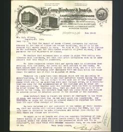 Letterhead - Van Camp Hardware & Iron Co.