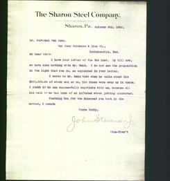 Letterhead - The Sharon Steel Company
