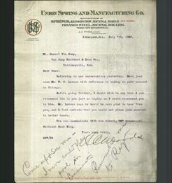 Letterhead - Union Spring and Manufacturing Co.