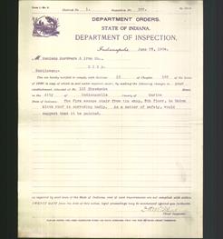 Letterhead - State of Indiana, Department of Inspection