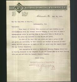 Letterhead - National Enameling & Stamping Co.