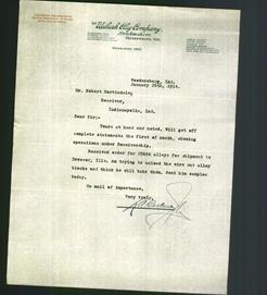 Letterhead - The Wabash Clay Company