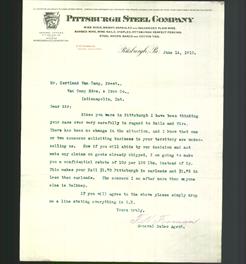 Letterhead - Pittsburgh Steel Company