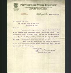 Letterhead - Pittsburgh Steel Company