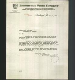 Letterhead - Pittsburgh Steel Company