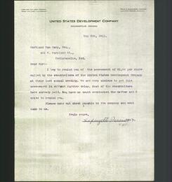 Letterhead - United States Development Company