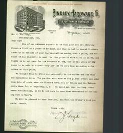 Letterhead - Bindley Hardware Co.