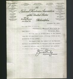 Letterhead - The National Hardware Association of the United States