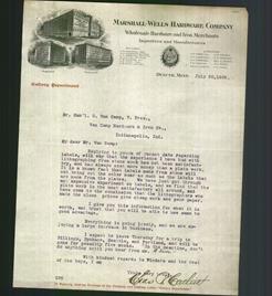 Letterhead - Marshall - Wells Hardware Company