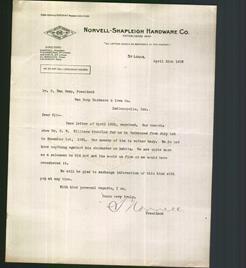 Letterhead - Norvell- Shapleigh Hardware Co.