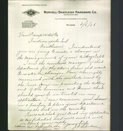 Letterhead - Norvell- Shapleigh Hardware Co.