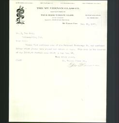 Letterhead - The Mt. Vernon Glass Co.
