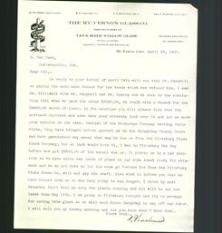Letterhead - The Mt. Vernon Glass Co.