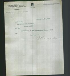 Letterhead - American Steel & Wire Co.