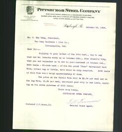 Letterhead - Pittsburgh Steel Company