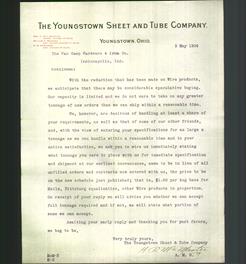 Letterhead - The Youngstown Sheet and Tube Company