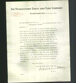 Letterhead - The Youngstown Sheet and Tube Company