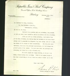 Letterhead - Republic Iron & Steel Company