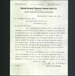 Letterhead - Rhode Island Perkins Horse Shoe Co.