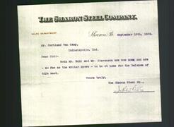 Letterhead - The Sharon Steel Company